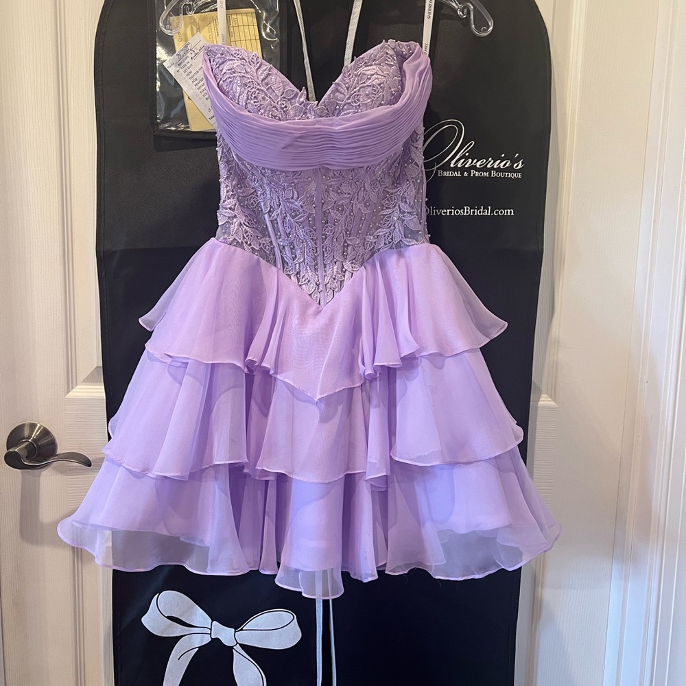 Sherri Hill Lilac Layered Formal Dress